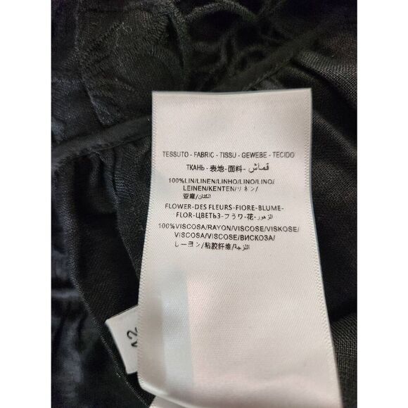 Redpolaris Rare Linen Embroidered Cut Out and Lace Embellished Maxi Dress Size - Picture 9 of 10